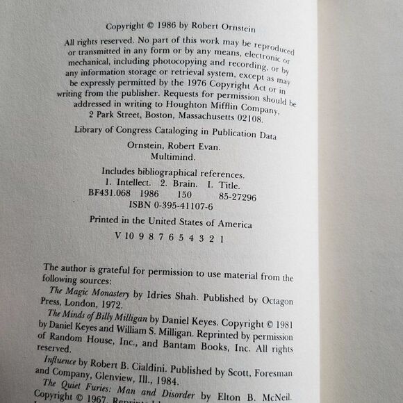 Vintage Multimind Robert Ornstein Mind Brain Psychology Human Behavior - Picture 3 of 10